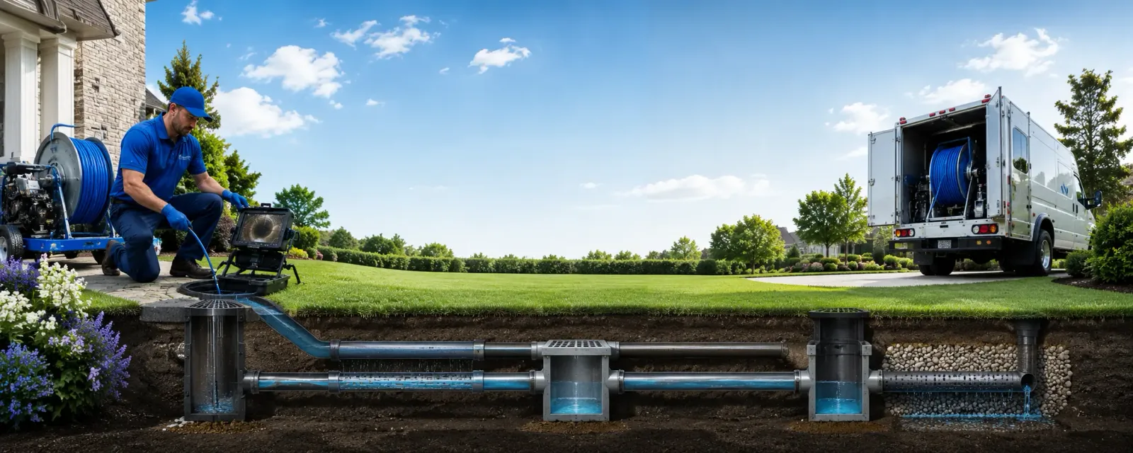 Outdoor drain cleaning information for Amsterdam, OH